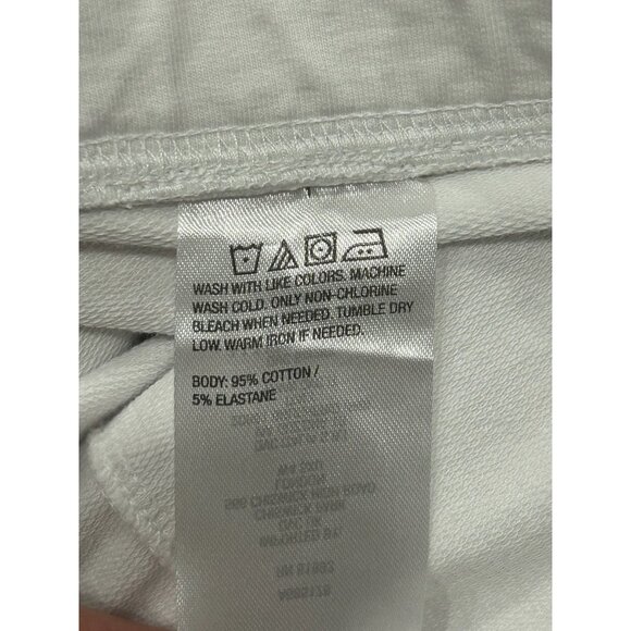 Denim & Co. Active Cropped Pants White Sz Large Side Eyelet Stretch Capris - Picture 8 of 10